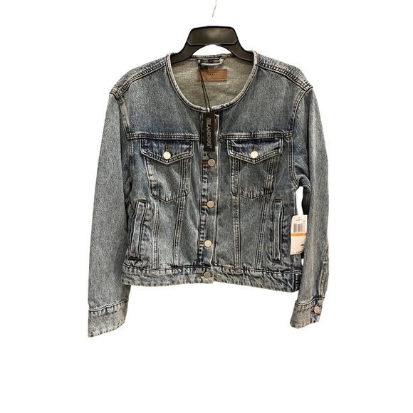 Blanknyc Womens Distressed Denim Jacket Button Front Cropped Style S - Picture 2 of 8